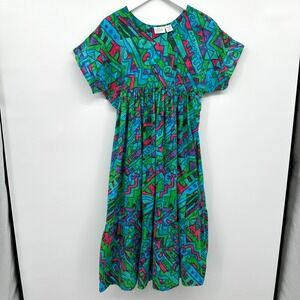 Vintage Go Softly House Dress‎ Kaftan Lounge Medium Coastal Resort Island Cruise
